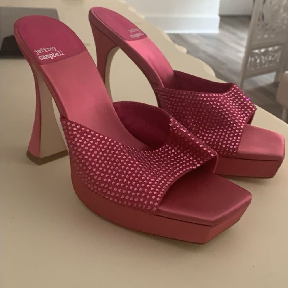 Jeffrey Campbell silk sparkly platform heels!